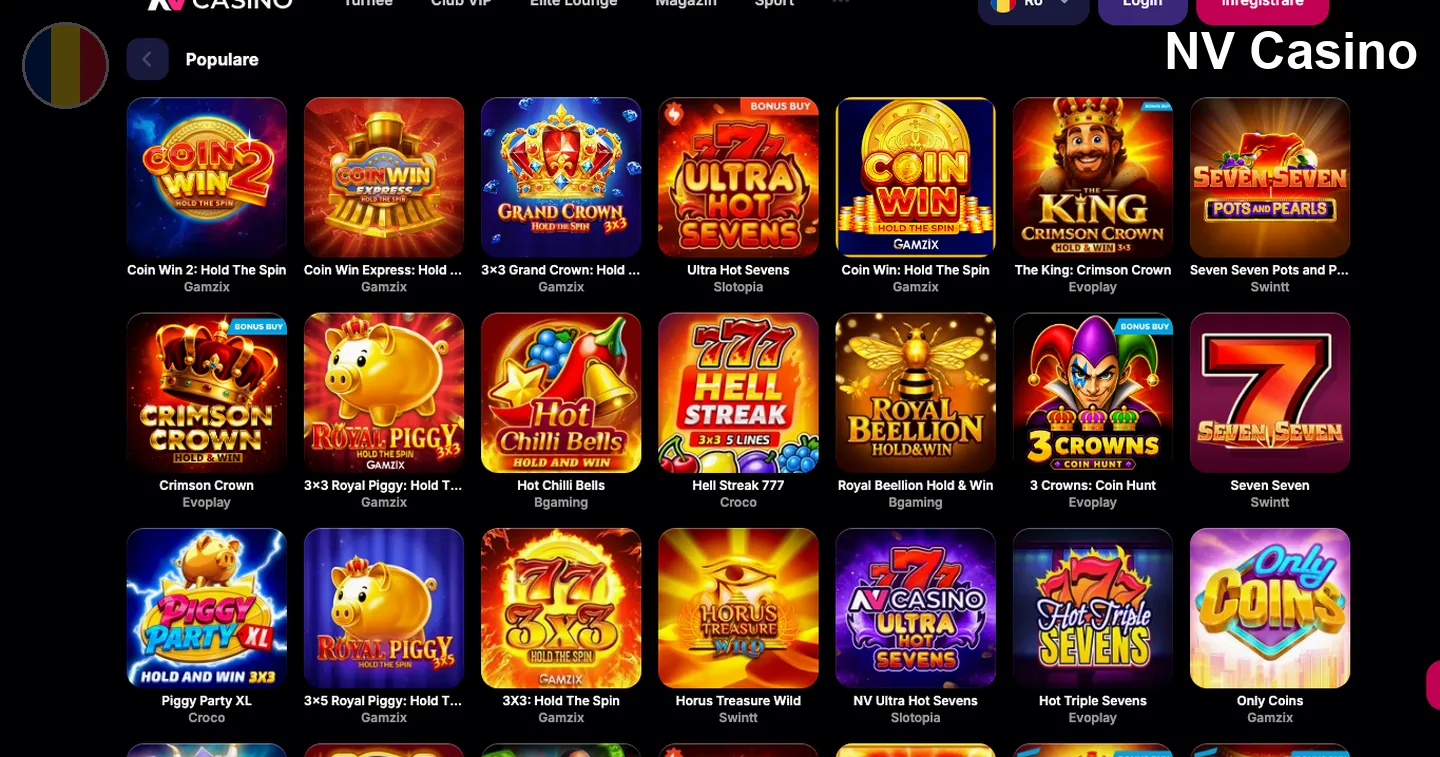 games and slots – NV Casino: NV Casino romania: poziționare și profil